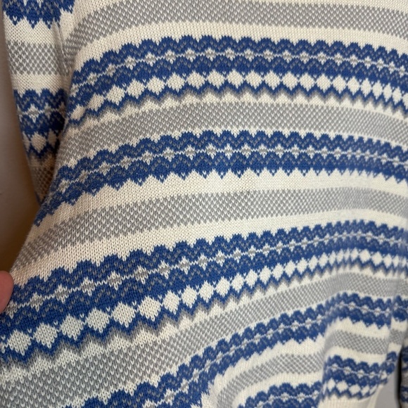 Vintage Levi’s Knit Button Front Cardigan Sweater Blue White Grandmacore - Picture 8 of 10